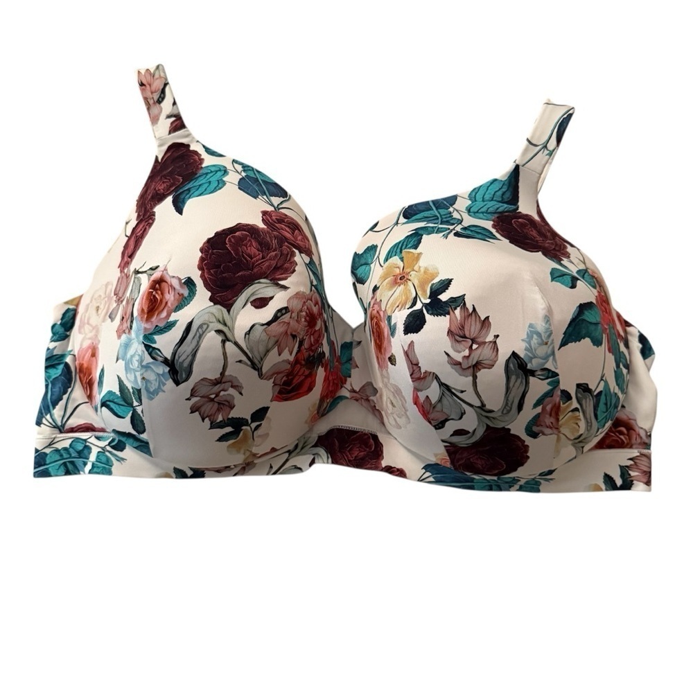 Cacique Lane Bryant Size 46F Lightly Lined Full Coverage Bra Floral Underwire